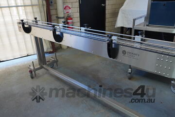 PACKSERV 4.8m Stainless Steel Slat Conveyor * suitable for all container types & shapes & sizes *