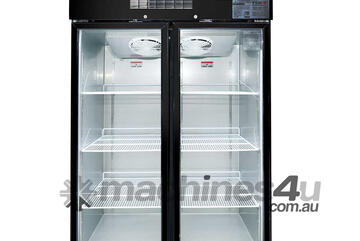 Double Glass Door Black Stainless Steel Upright Freezer - SUFG1000B