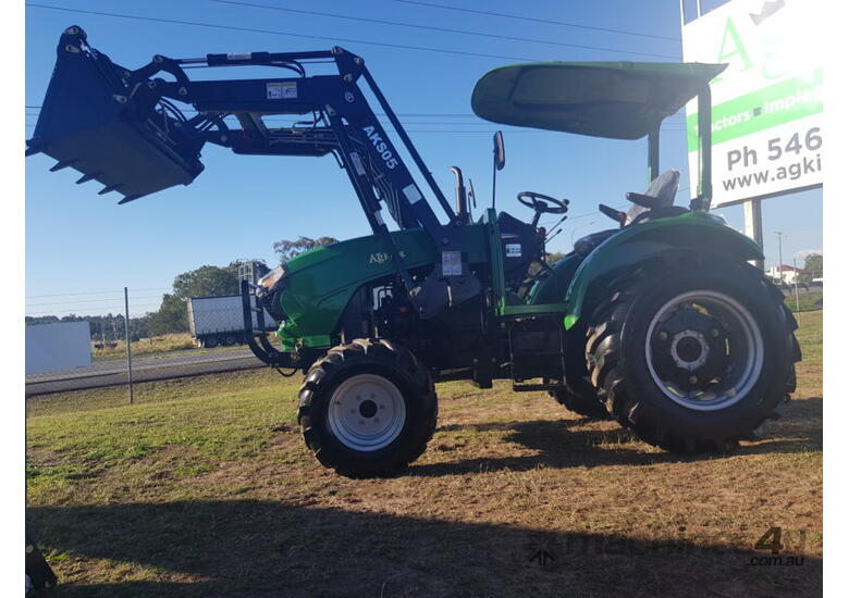 AgKing - 50HP Tractor ROPS 4WD AK504 with FEL & 4in1 Bucket