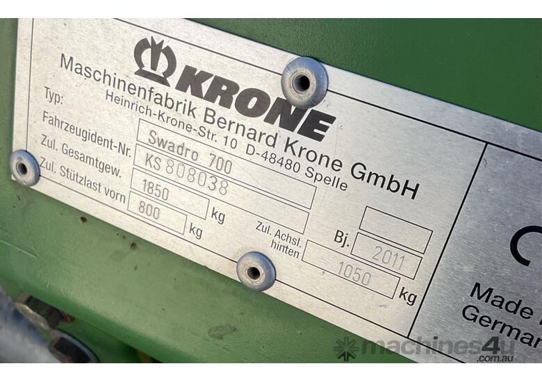 caption 2011 Krone Swadro 700 Rotary Hay Rake