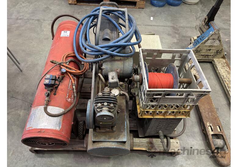 caption 1 X Pallet of Air Compressors, Heater & General Goods