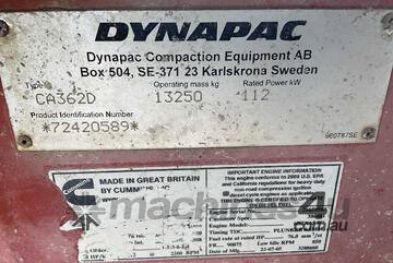 Dynapac CA362D Articulated Smooth Drum Roller