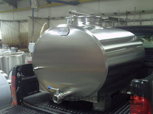 1,000lt Insulated Stainless Steel Tank, Milk Vat -Transportable (Made to Order)