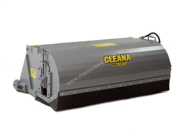 caption NEW : BUCKET BROOM SKID STEER TRACK LOADER ATTACHMENT FOR HIRE