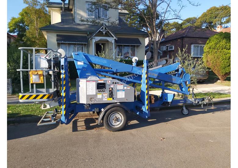 caption Nifty 15m trailer mounted boom lift, cherry picker, towable EWP