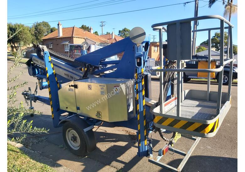 caption Nifty 15m trailer mounted boom lift, cherry picker, towable EWP