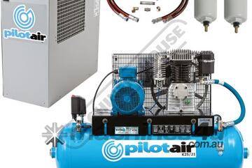 K25/21 Industrial Pilot Air Compressor & TFD-6 Refrigerated Air Dryer Package Deal 150 Litre / 5.5hp