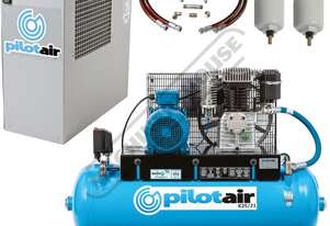 Industrial Pilot Air Compressor & TFD-6 Refrigerated Air Dryer Package Deal K25/21 150 Litre / 5.5hp