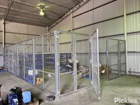 Removal Parts Cage Consisting of 6x Panels with lockabale Gate with 8x Bays of Racking. (Buyer is Re - picture0' - Click to enlarge