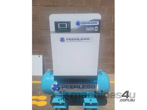 Peerless PS3/8OL Single Phase Scroll Air Compressor: Oilless, Direct Drive, 15Amp, 3HP, 200LPM at 8B