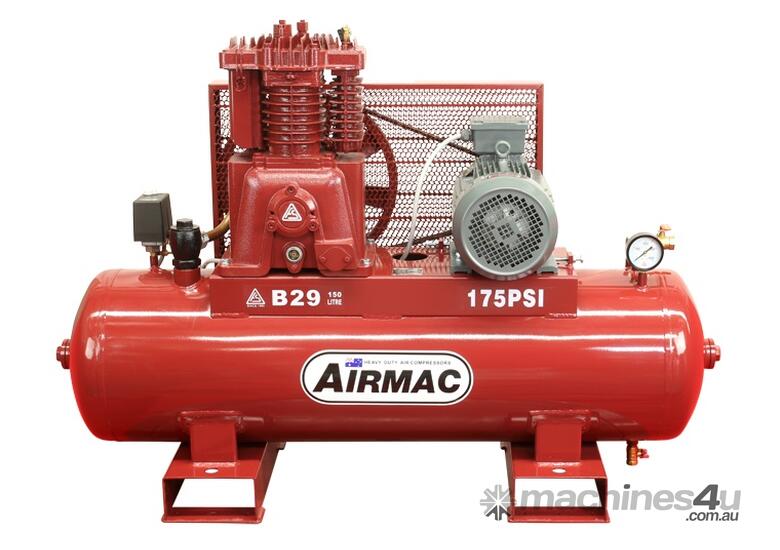 caption CVA Compressors - New Airmac B29 - 415V Piston Compressor - 19.6cfm - 175psi