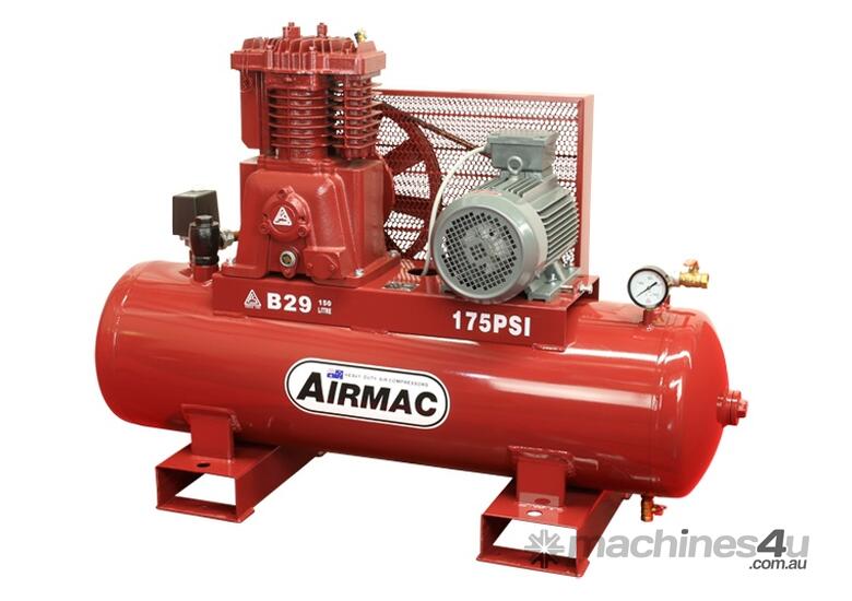 caption CVA Compressors - New Airmac B29 - 415V Piston Compressor - 19.6cfm - 175psi