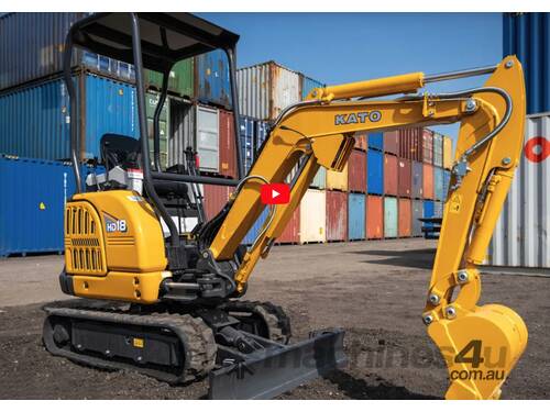 caption Mini Excavator 1.8T + Hitch & 4 Attachments! 2024 Kato Model