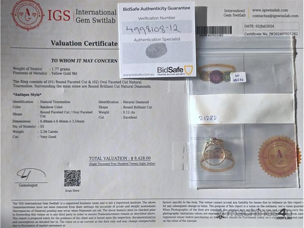 Used LADIES YELLOW GOLD LADIES YELLOW GOLD DIAMOND AND TOURMALINE RING