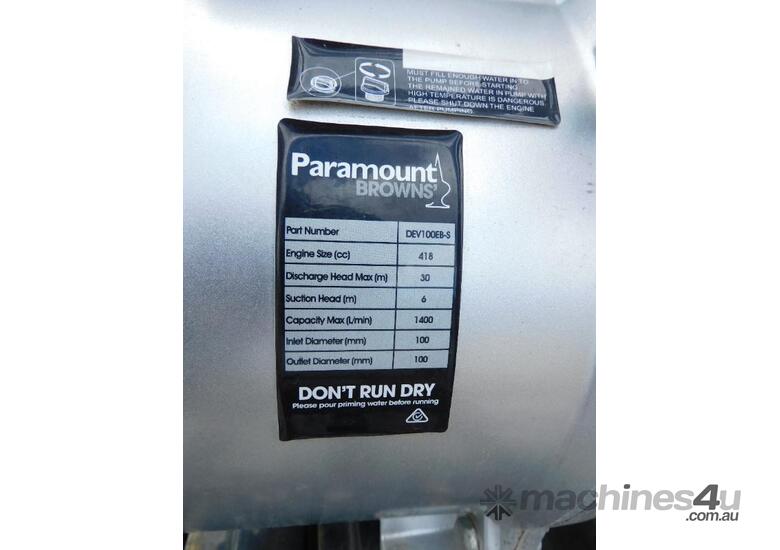 caption Paramount Browns 418cc Diesel pump and suction hose