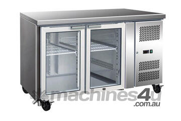GN2100TNG - 2 Glass Door Gastronorm Bench Fridge
