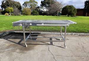 Stainless Steel Extendable Motorised Chain Link Belt Conveyor - 2.7m Long