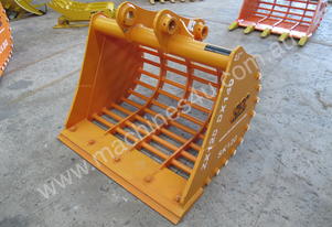 SEC 12 Ton Sieve (Mud Style) Bucket for Hitachi ZX120/ZX135 - Includes Pin, 1220mm Width, 75mm Gap
