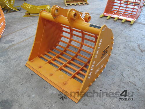SEC 12 Ton Sieve (Mud Style) Bucket for Hitachi ZX120/ZX135 - Includes Pin, 1220mm Width, 75mm Gap