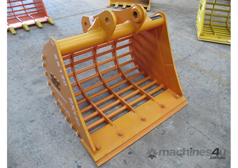 SEC 12 Ton Sieve (Mud Style) Bucket for Hitachi ZX120/ZX135 - Includes Pin, 1220mm Width, 75mm Gap