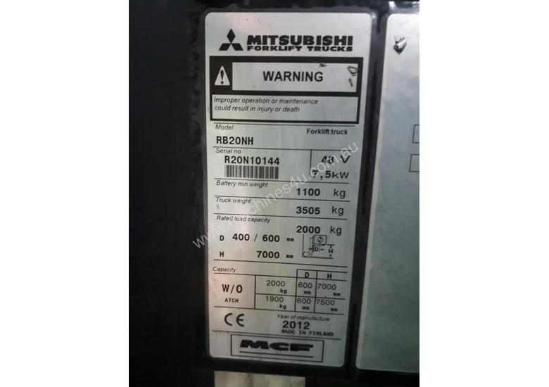 caption Good Condition 2012 Mitsubishi RB20NH Forklift for sale