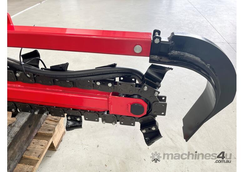 caption FINER HYDRAULICS - Utility Trencher 900mm dig with 150mm chain.