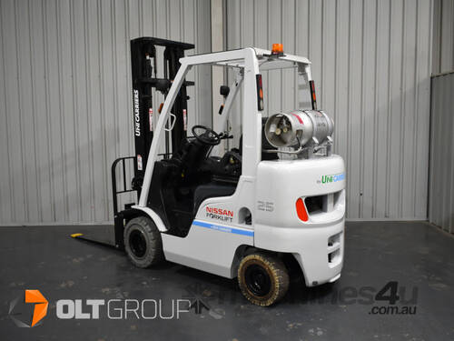 Unicarriers Nissan AP1F2A25DU 2.5 Tonne Compact Forkift LPG EFI Engine Markless Tyres