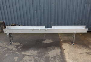 STAINLESS STEEL Motorised Slat Belt Conveyor - 3.5m long