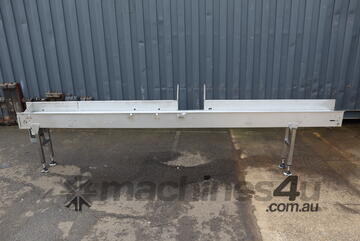 STAINLESS STEEL Motorised Slat Belt Conveyor - 3.5m long