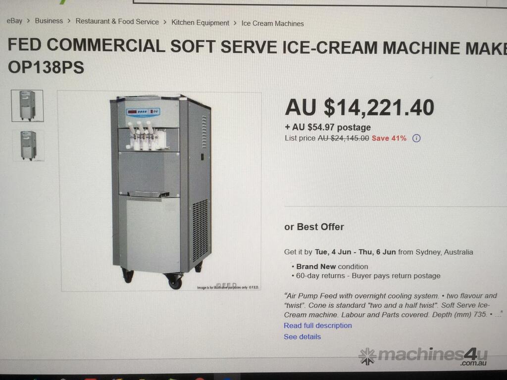 New F.E.D SelfService Ice Cream Maker FED BRAND NEW Commercial Ice