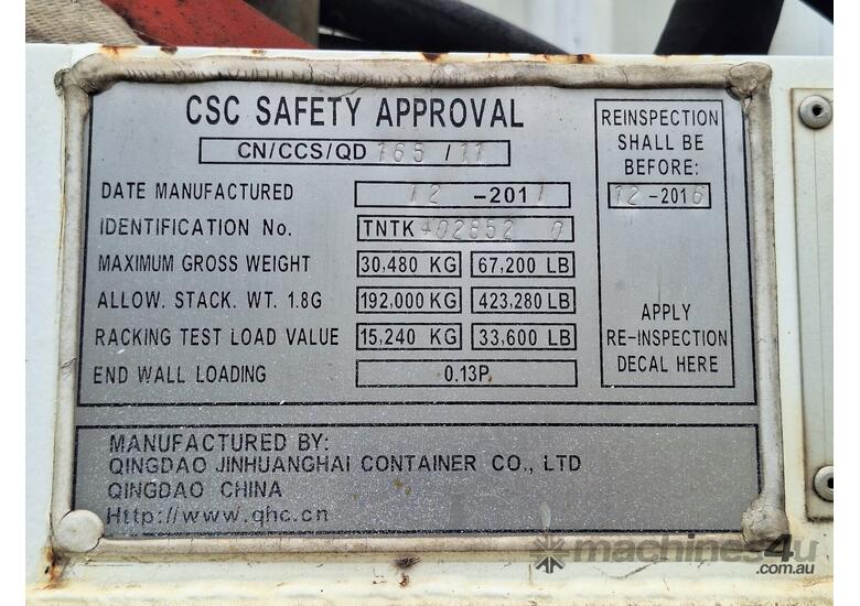 2011 Transtank Transportable 61,900L Diesel Fuel Tank