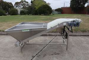 Stainless Steel Twin Hopper Incline Conveyor - Enmin EBC TA-300