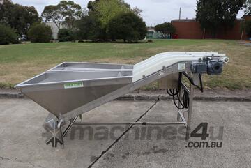 Stainless Steel Twin Hopper Incline Conveyor - Enmin EBC TA-300 Stainless Steel Twin Hopper Incline Conveyor - Enmin EBC TA-300