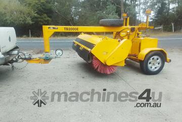 Sewell TB-2000e towed road broom , 2013 , 412 hrs , remote control , ex Council NSW