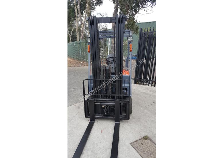 caption Toyota Electric Forklift 5FBE18 4700mm Lift Container Entry Fresh Paint & Serviced