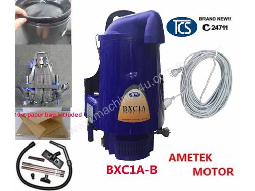 TCS Commercial Backpack Vacuum Cleaner 5L Ametek Motor 1000W + 10 FREE FILTER BAGS