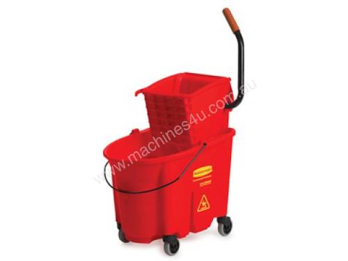 RUBBERMAID 7588-88 RED WaveBrake Side Press Mop Bucket & Wringer Combo 33.1L