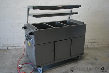 Commercial Bain Marie Food Transport Trolley 3 Module with Hot Cupboard Commercial Bain Marie Food Transport Trolley 3 Module with Hot Cupboard