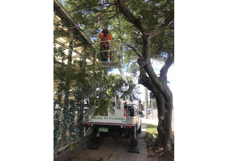 caption Nifty-Lift 10m Ford Ranger Ute EWP Cherry Picker Travel Tower