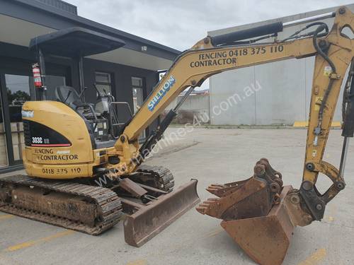 USED 2007 CAT 303CCR EXCAVATOR 3.5T + BUCKETS & AUGER DRIVE
