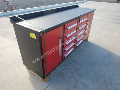 2.1m Work Bench/Tool Cabinet 10 Drawer