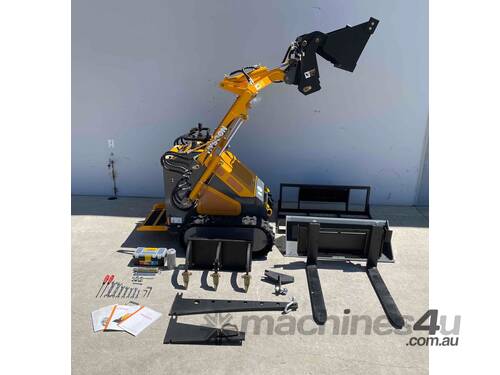HYSOON RUBBER TRACK HY380 MINI LOADER PACKAGE INCLUDES 8 x ATTACHMENTS - TWIN LEVER MODEL