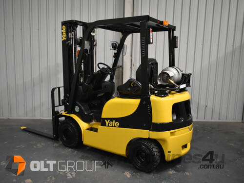 Yale 1.8 Tonne Forklift LPG 4825mm Container Mast Sideshift Solid Tyres 