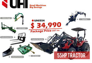 55HP UHI554 Tractor with 7 Attachments