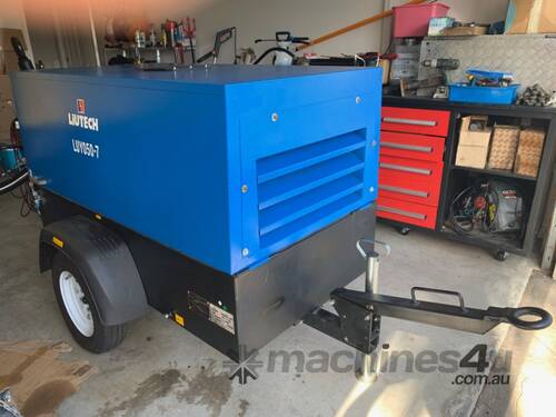 NEW Atlas Copco 185 CFM Portable Diesel 185 cfm Air compressor with 4 cylinder Kubota diesel engine