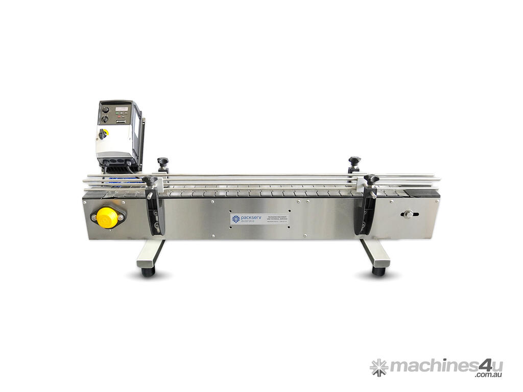 New 5 Packserv PACKSERV 1 2m Bench Top Stainless Steel Slat Conveyor