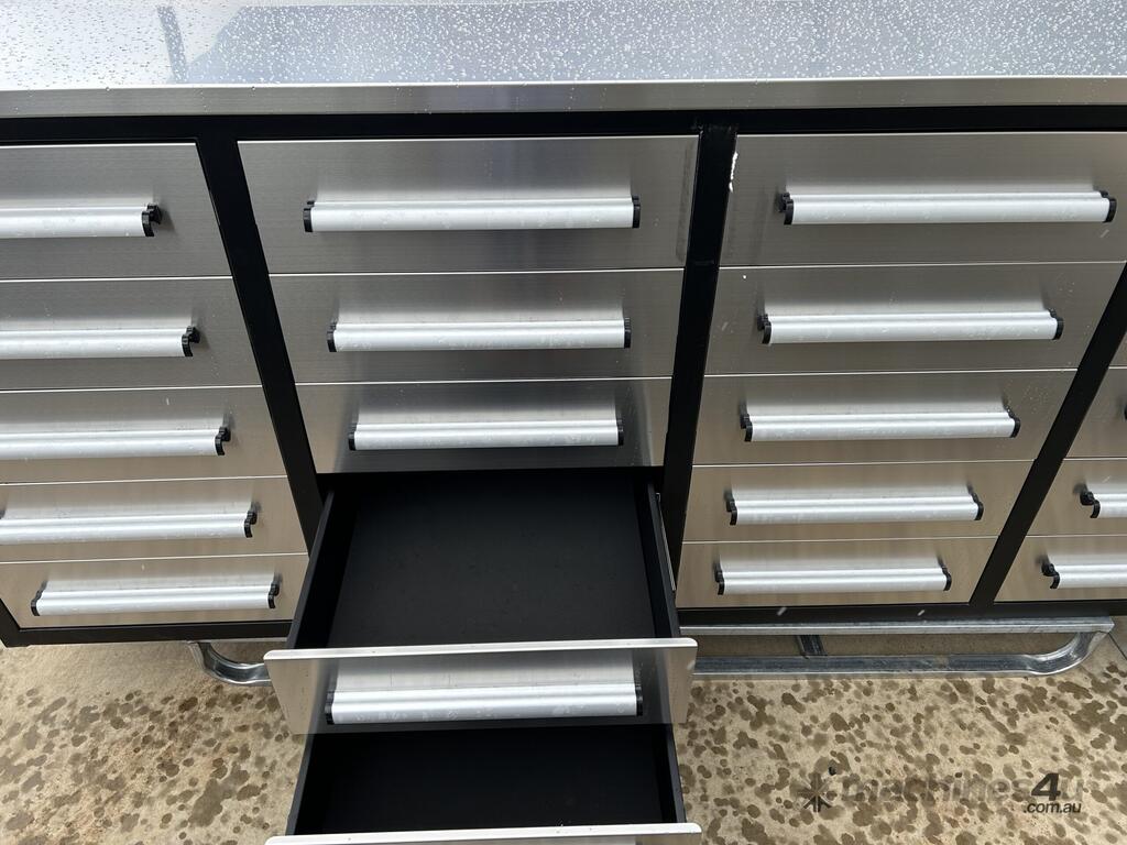 New exeq 20 Drawer Stainless Steel Work Bench Work Benches in TOOWOOMBA
