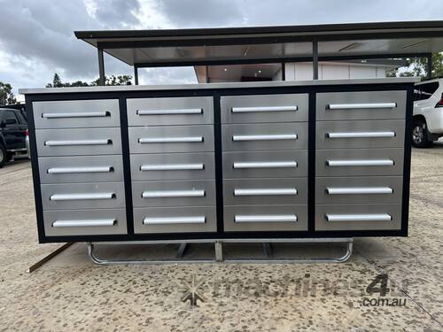 20 Drawer Stainless Steel Work Bench