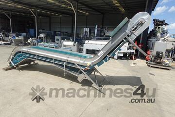 Incline Cleated Belt Conveyor, 5000mm L x 780mm W x 3560H