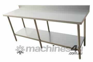 2400 7 Wbb Economic 304 Grade Stainless Steel Table With Splashback 2400X700X900 6 Legs